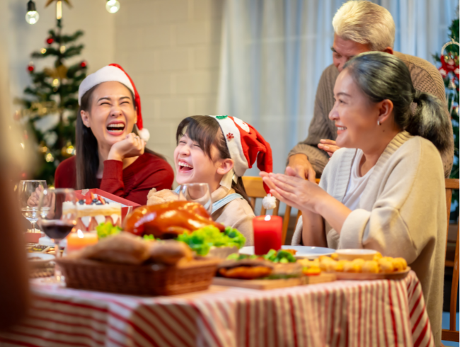 บุฟเฟต์มื้อกลางวันคริสต์มาสอีฟ